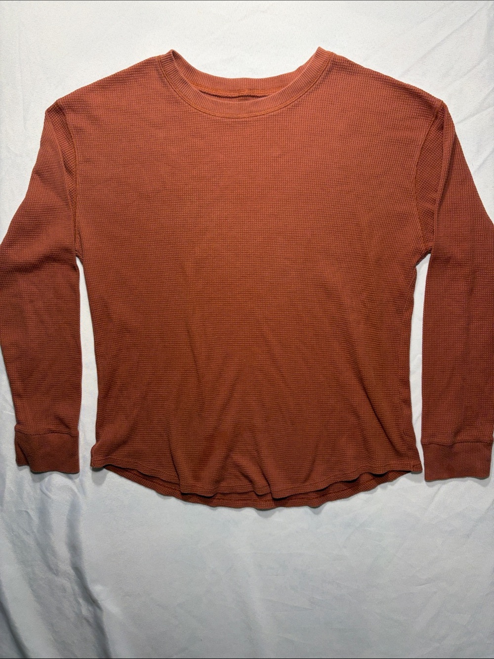 Time and Tru Women’s Long-Sleeve Thermal Shirt - Rust Orange